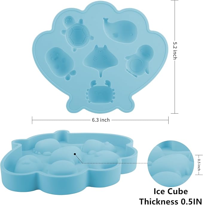 Fu Store Ice Cube Tray Shell Silicone Ice Cube Trays - Image 3
