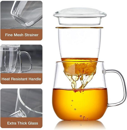DOPUDO Glass Teacups 4 Pack Glass Tea Cup - Image 4