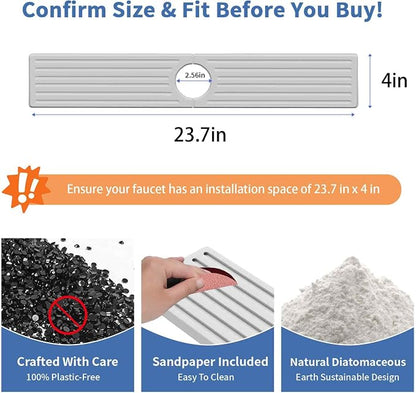 Stone Faucet Mat for Kitchen Sink, Water Absorbing Sink Water Splash Guard - Image 3