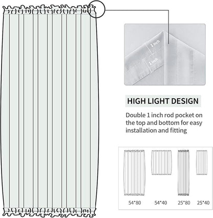 DWCN French Door Curtains – Rod Pocket Thermal Curtain - Image 3