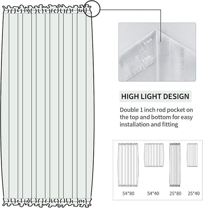 DWCN French Door Curtains – Rod Pocket Thermal Curtain - Image 3