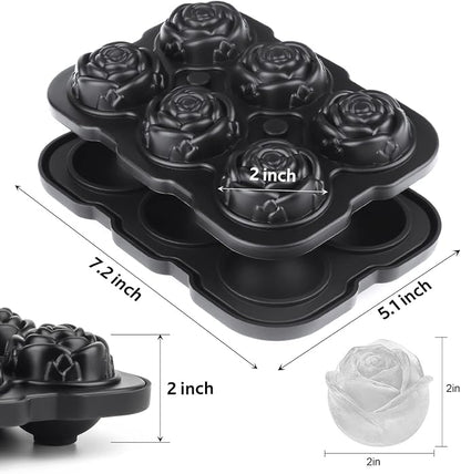 Ice Cube Tray, Mikiwon 2 inch Rose Ice Cube Trays - Image 2