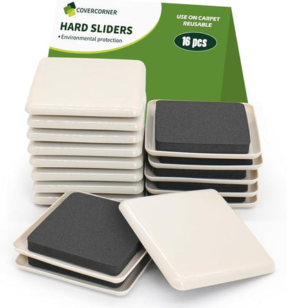 Furniture Sliders for Carpet 16 PCS by COVERCORNER