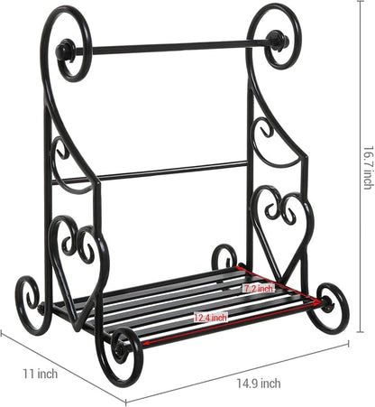 MyGift Gothic Paper Towel Holder Heart Scroll Metal Paper Towel Holder Stand - Image 3