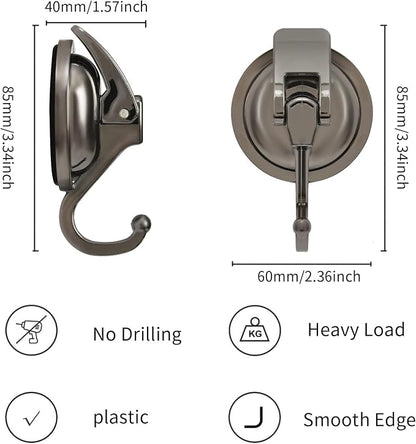Suction Cup Hooks for Shower, 4 Pack, Glass Door, Tile – Loofah, Bath Robe Hook - Image 5