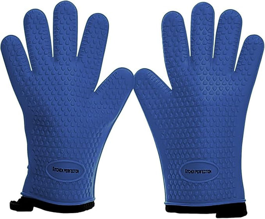KITCHEN PERFECTION Silicone Smoker Oven Gloves -Extreme Heat Resistant BBQ by Kitchenperfection