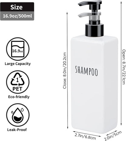 Segbeauty Plastic Soap Dispenser, 500ml Empty Square Pump Press Bottle Shower - Image 6