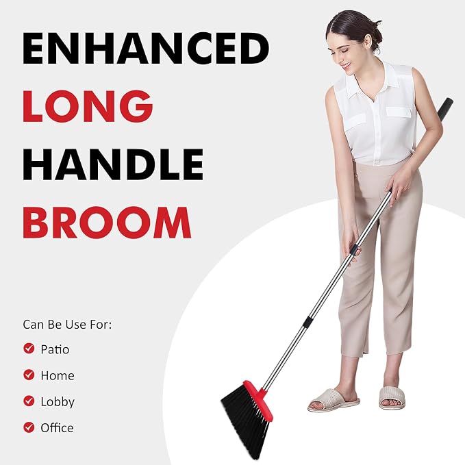 NACENA Heavy Duty Broom, 55 Inch Long Handle Outdoor Large Angle Brooms - Image 7
