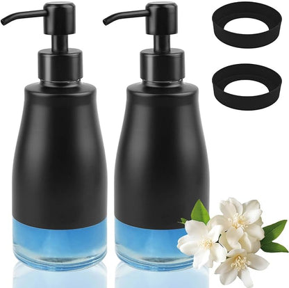 AUMIO Soap Dispenser with Non-Slip Silicone Pad, 2 Pack Kitchen Dish Refillable by AUMIO