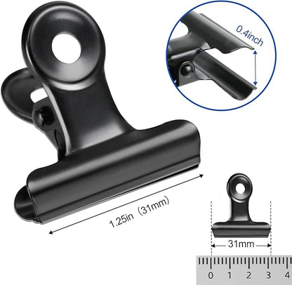 30 Pack Bulldog Clips 1.25 Inches Small Hinge Paper Clips Metal Hinge Clips - Image 2