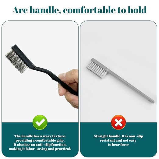 40 Pcs Mini Wire Brush Stainless Steel Brush Set, Curved Handle Masonry Brush - Image 3