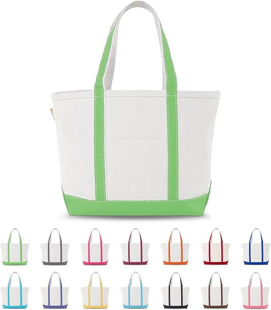 CB STATION Medium Classic Canvas Tote Bag for Women, Top Zipper Closure, Outer Pocket, Daily Essentials, Groceries, Traveling