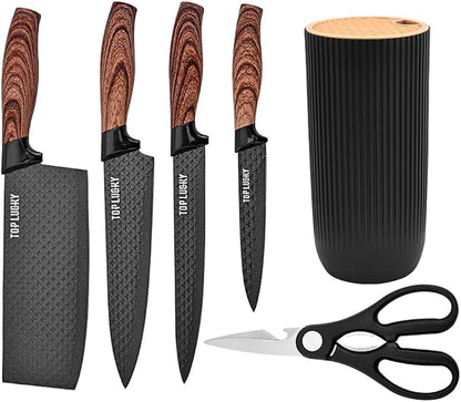 Knife Set, Wiztoynia 6-Piece Black Kitchen Knife Set - Image 8