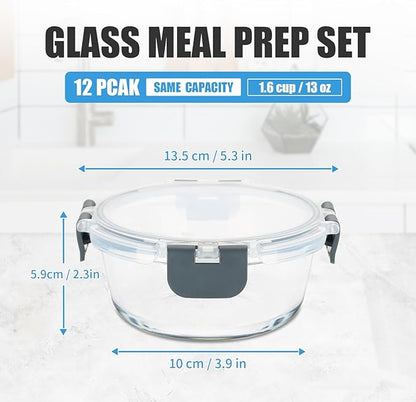 GULFLIN 12 Pack Small Glass Food Storage Containers - Image 2