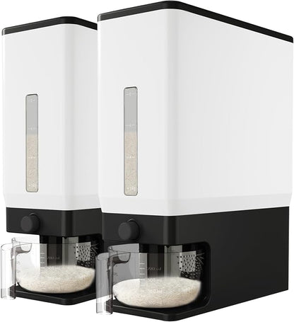 Lifewit 2 Pack Rice Dispenser 25 Lbs, Rice Storage Container Sealed Moisture by Lifewit