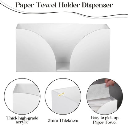 4Pack White Paper Towel Dispenser Countertop Acrylic Paper Towel Holder - Image 4