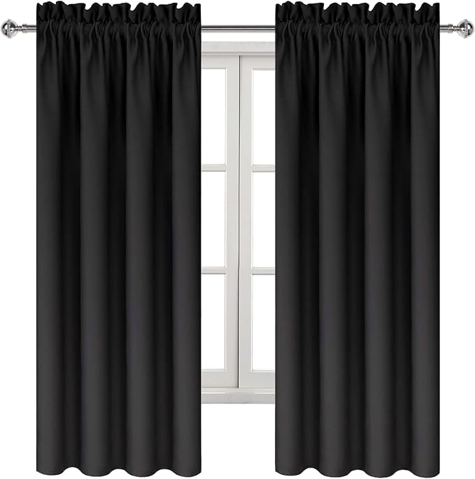 DWCN Black Room Darkening Blackout Curtains - Image 9