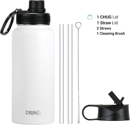 DRINCO Stainless Steel Water Bottle Spout Lid Vacuum Insulated Double Wall - Image 2