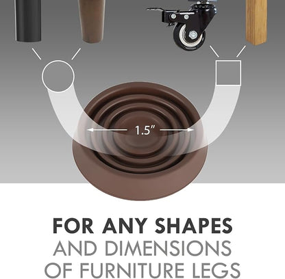 Furniture Coasters, 1.5X1.5 Rubber Caster Cups Non Slip Furniture Pads Non Skid - Image 2