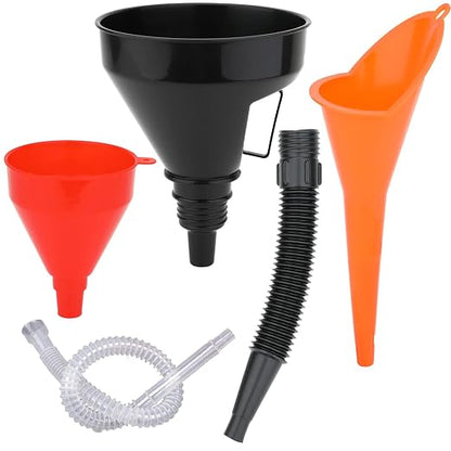 3 Pack Automotive Oil Funnel Set, Wide Mouth Fuel Funnels - Image 9