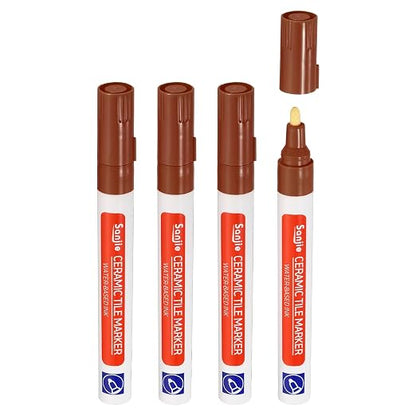 PATIKIL Grout Pen, 4 Pack Brown Tile Marker Waterproof Grout Sealer Pen Tile by PATIKIL