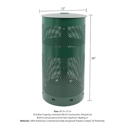 ZERO WASTE USA - The Sentry® Waste Can Gloss Green - 100% Rust-Free, - Image 8