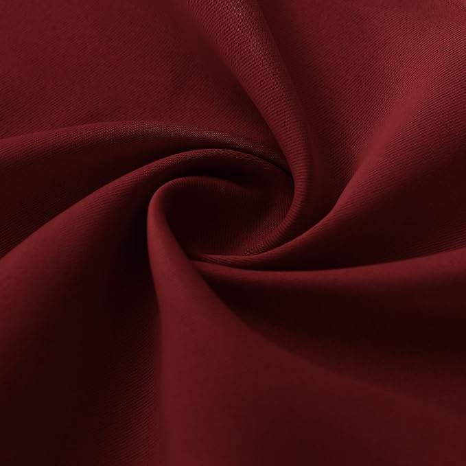 RYB HOME Curtains for Bedroom 63 inches Long, W 34 x L 63, Burgundy Red - Image 2