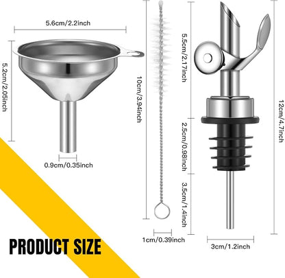 Tioncy 4 Pieces Weighted Stainless Steel Pourers Olive Oil Spout Olive Oil - Image 2