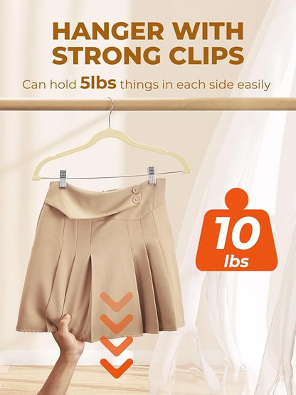 HOUSE DAY Velvet Skirt Hangers 12 Pack, Space Saving Slim Shorts Hanger - Image 3