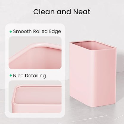 Cesun Pink Bathroom Trash Can 2.1 Gallon Wastebasket, Small Modern Metal - Image 5