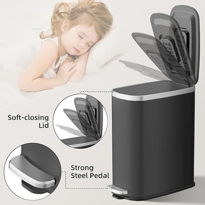 KUK Slim Bathroom Trash Can - Image 4