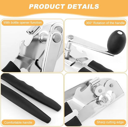 2 PCS Commercial Can Opener Manual, Stainless Steel Handheld Can Opener - Image 5