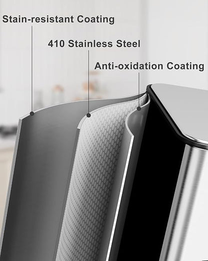 90L/3 x 7.9 Gal Trash Can, Three-Compartment Pedal Stainless Steel Kitchen - Image 3