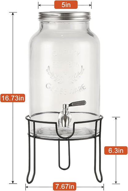 1.5 Gallon Glass Drink Dispenser - Image 3