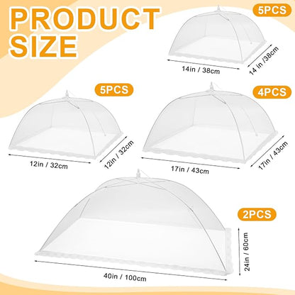 Tanlade 16 Pcs Mesh Food Cover Food Tent Set Reusable Collapsible Pop up Food - Image 2