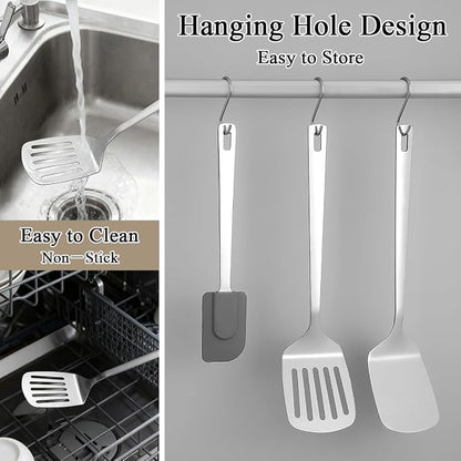 Berglander Stainless Steel Spatulas Set 3pcs, Metal Spatula - Image 7