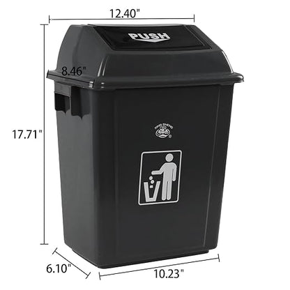4 Pack Plastic Swing Lid Trash Can, 6 Gallon Trash Cans - Image 2