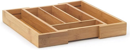 HIC Kitchen Expandable 6-Slot Silverware Cutlery Utensil Storage Tray, Natural by HIC