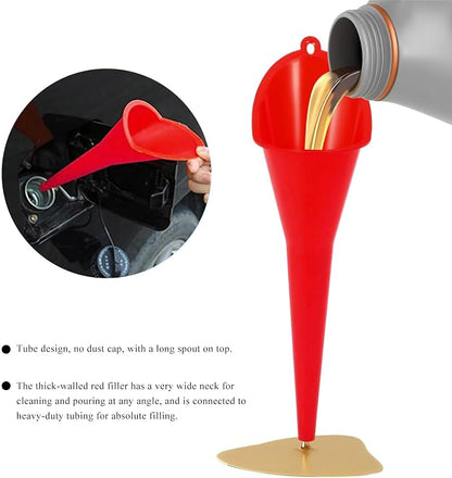 2 PCS Oil Funnel, Plastic Long Neck Multi-Purpose Spill Saver Funnel, Engine - Image 3