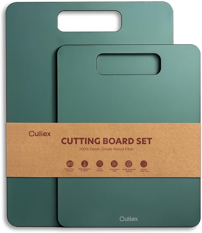 Wood Fiber Cutting Board Set of 2, Dishwasher Safe, Non-Toxic Cutting Board by Culiex