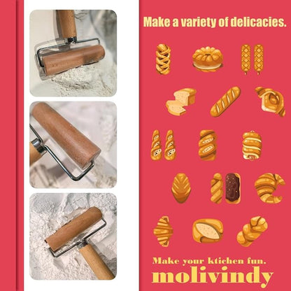 Small Rolling Pin, Wooden Dough Roller, Non-Stick Pizza Roller, Dough Baker - Image 4