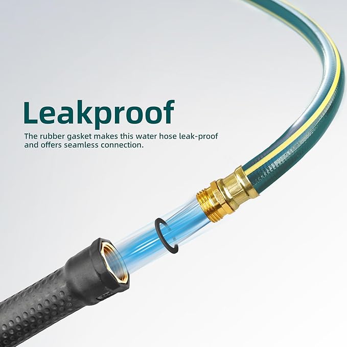 Solution4Patio Short Lead-in Green Garden Hose 3/4 in. x 6 ft.-Kink Free - Image 4