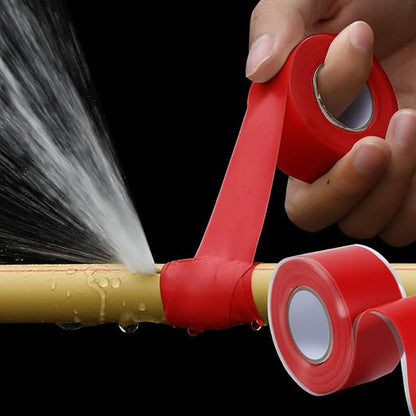 Self Fusing Silicone Tape 2 Rolls 1 in x 10' Red Waterproof Rescue Tape Rubber - Image 7