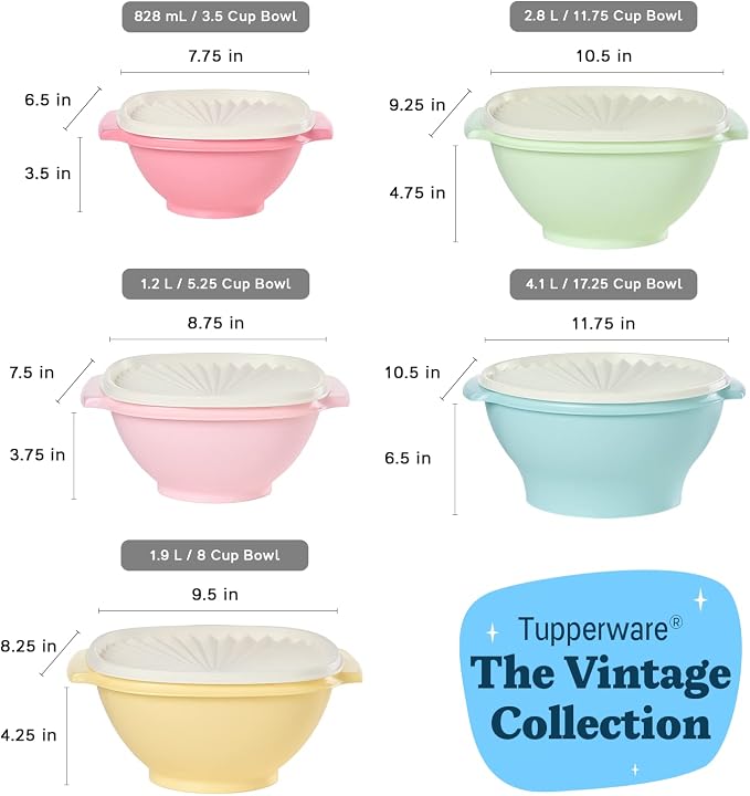 Tupperware Heritage Collection, 10 Piece Food Storage Container Set in Vintage - Image 3
