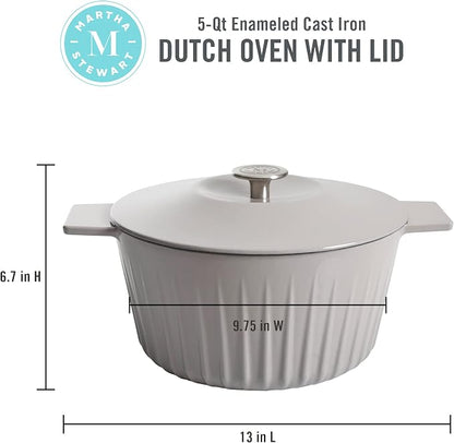 Martha Stewart Eastholm 5 QT Enameled Cast Iron Dutch Oven - Image 2