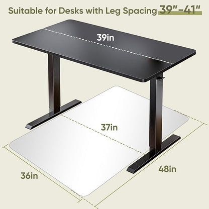 Office Chair Mat for Carpet & Hardwood, Upgraded 36" x 48" Dual Use Tempered - Image 6