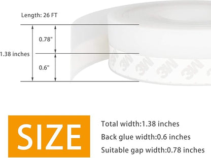 Door Weather Stripping Doors Seal Strip, 26 FT Silicone Sealing Tape - Image 2