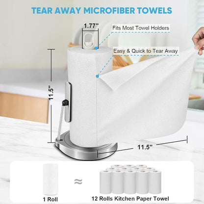 AIDEA Microfiber Cleaning Cloth Roll, Tear Away Reusable Paper Towels, - Image 2
