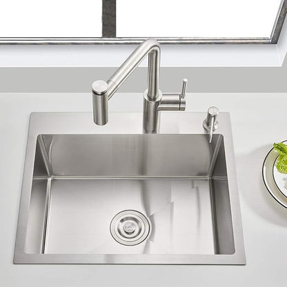 21.6x17.7 inch Drop in Kitchen Sink, Handmade 304 Stainless Steel Sink - Image 3