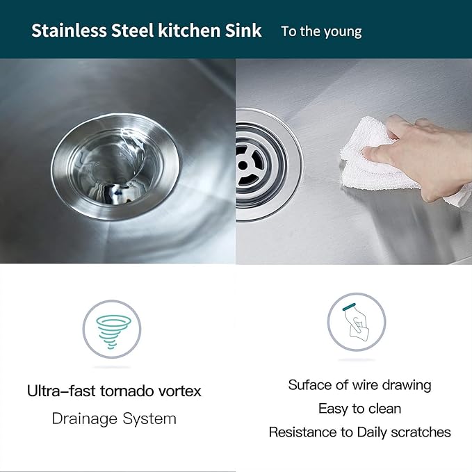 TORVA 30-Inch Undermount Kitchen Sink, Premium 304 Stainless Steel Bar Sink - 10 Inches Deep Basin Single Bowl Sink